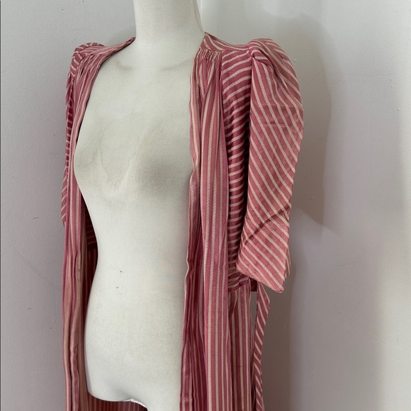 Antique Candy Striped Pink As Is Dressing Robe - Picture 10 of 10